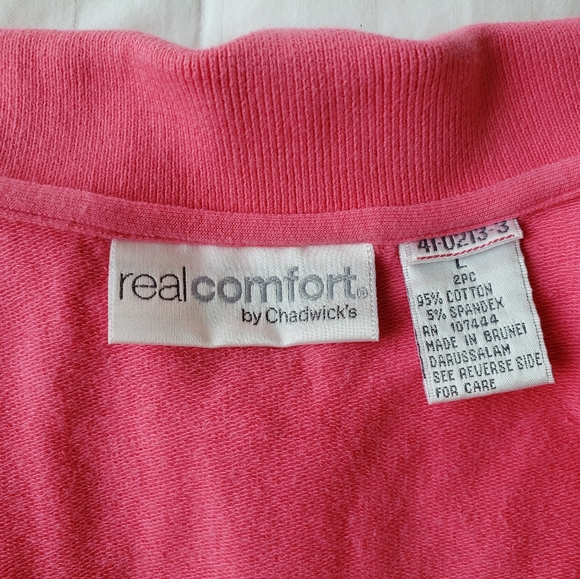 Real Comfort by Chadwick's Pink Collard Top - Picture 4 of 4